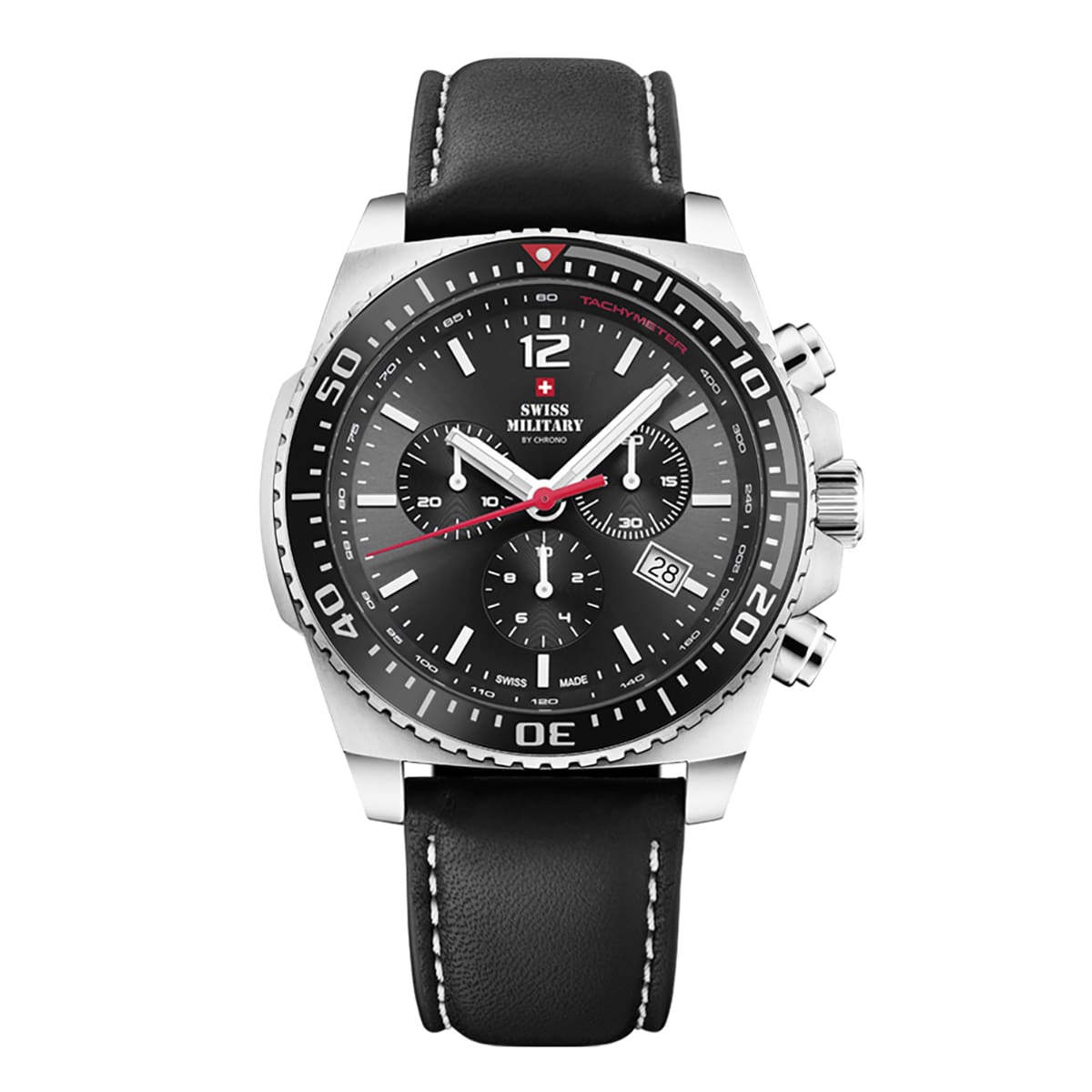 MONTRE SWISS MILITARY HOMME CHRONO CUIR